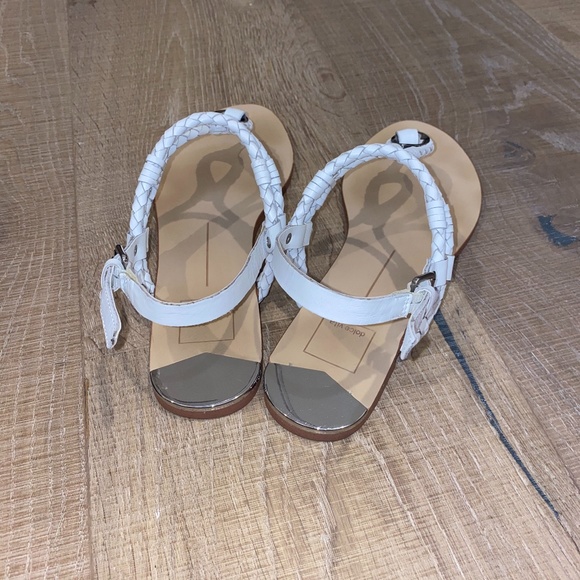 DOLCE VITA DIXIN WHITE LEATHER SANDALS - Picture 4 of 6